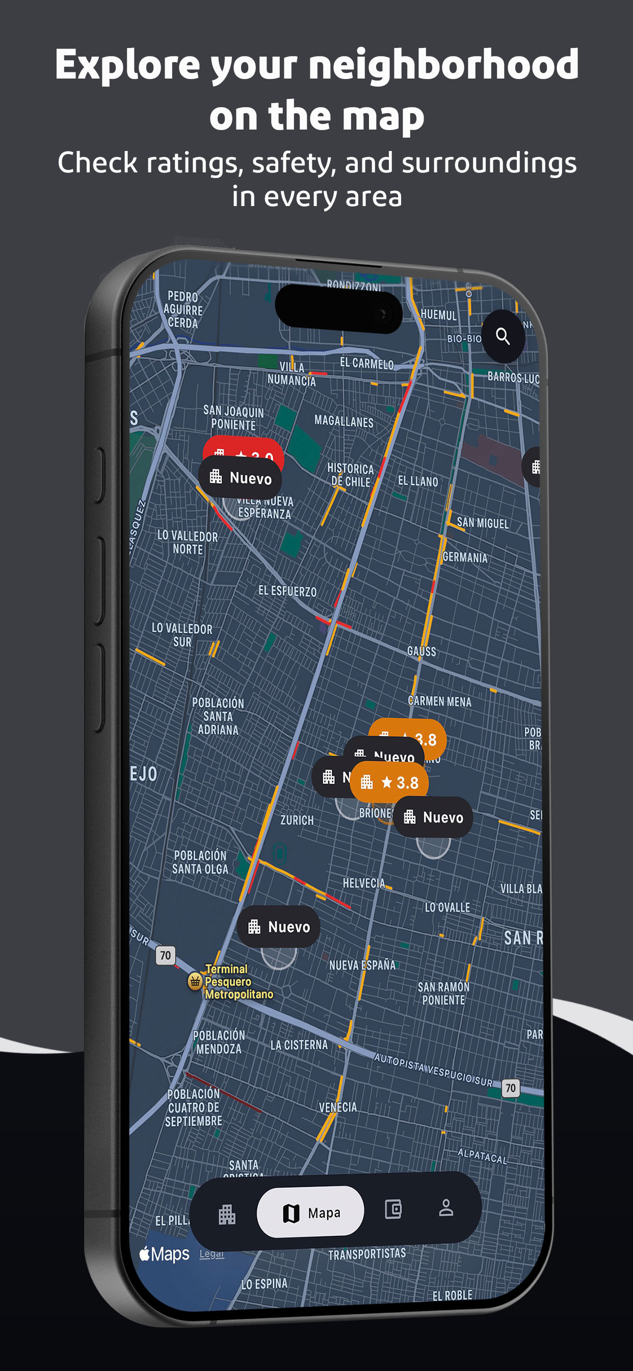 Mapa de barrios y edificios