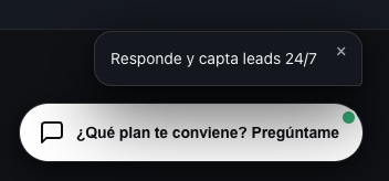Widget VilomChat minimizado en el sitio web